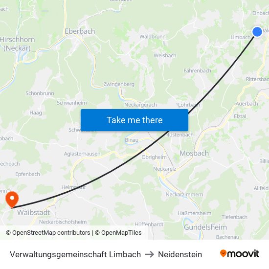 Verwaltungsgemeinschaft Limbach to Neidenstein map