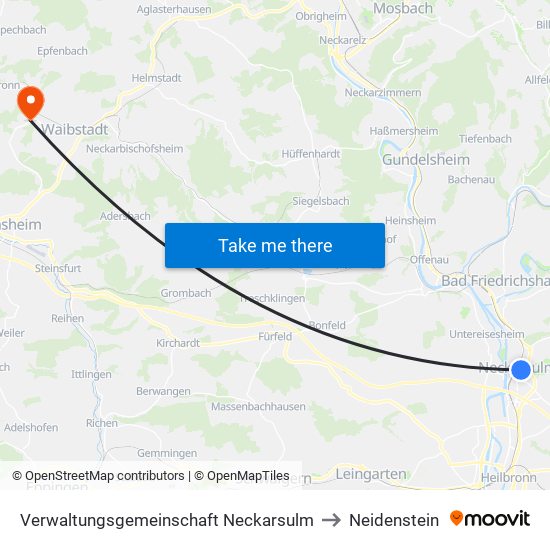 Verwaltungsgemeinschaft Neckarsulm to Neidenstein map