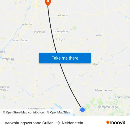 Verwaltungsverband Gullen to Neidenstein map