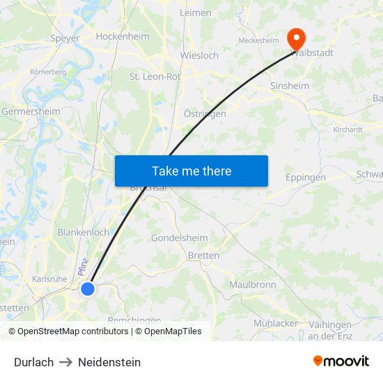 Durlach to Neidenstein map