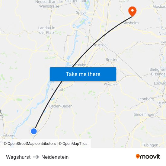 Wagshurst to Neidenstein map