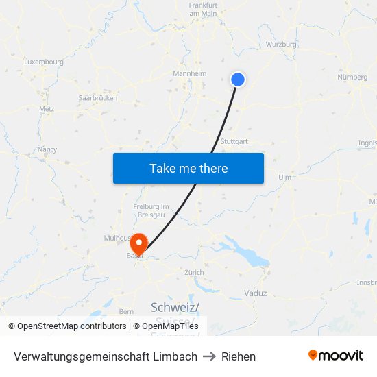 Verwaltungsgemeinschaft Limbach to Riehen map