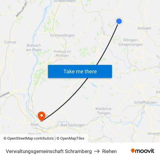 Verwaltungsgemeinschaft Schramberg to Riehen map
