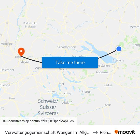 Verwaltungsgemeinschaft Wangen Im Allgäu to Riehen map