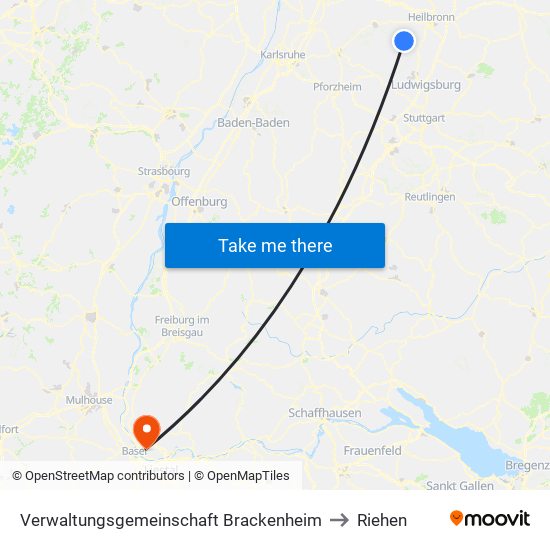 Verwaltungsgemeinschaft Brackenheim to Riehen map