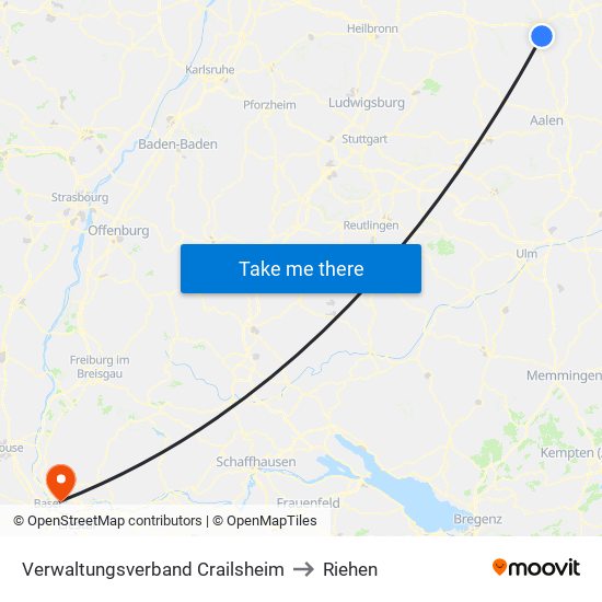 Verwaltungsverband Crailsheim to Riehen map