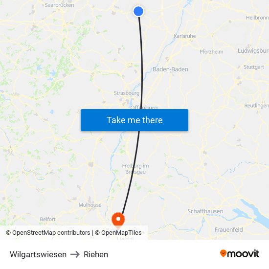 Wilgartswiesen to Riehen map