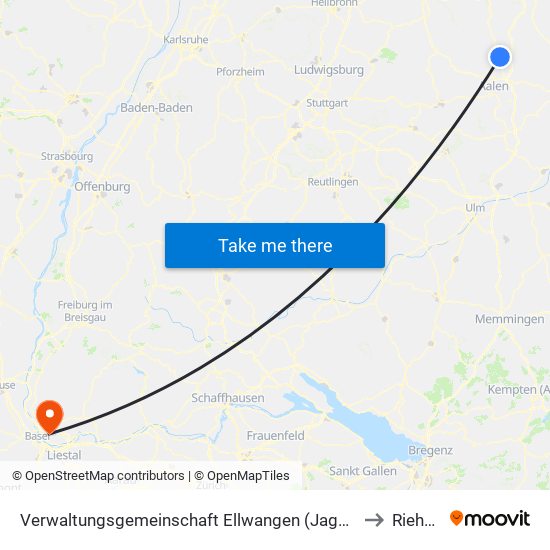 Verwaltungsgemeinschaft Ellwangen (Jagst) to Riehen map