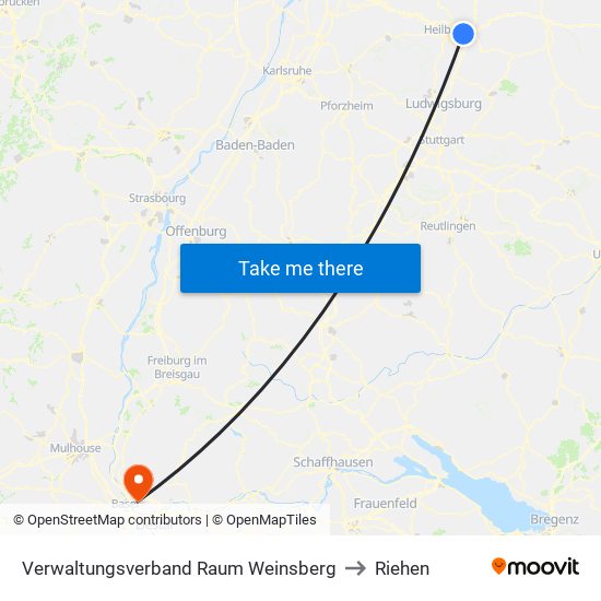 Verwaltungsverband Raum Weinsberg to Riehen map