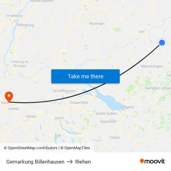 Gemarkung Billenhausen to Riehen map