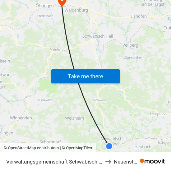 Verwaltungsgemeinschaft Schwäbisch Gmünd to Neuenstein map