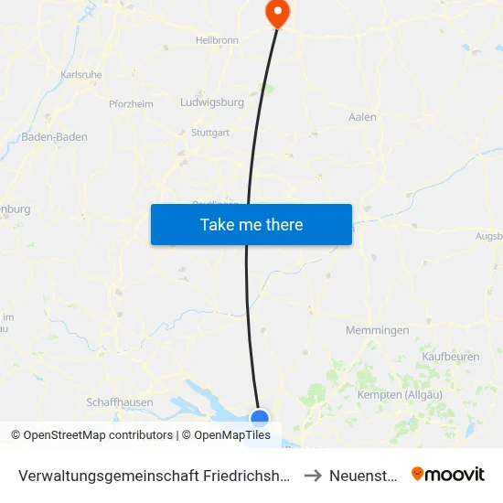 Verwaltungsgemeinschaft Friedrichshafen to Neuenstein map