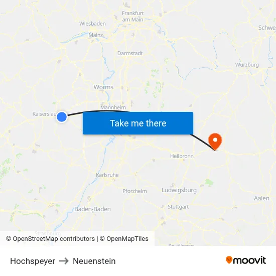 Hochspeyer to Neuenstein map