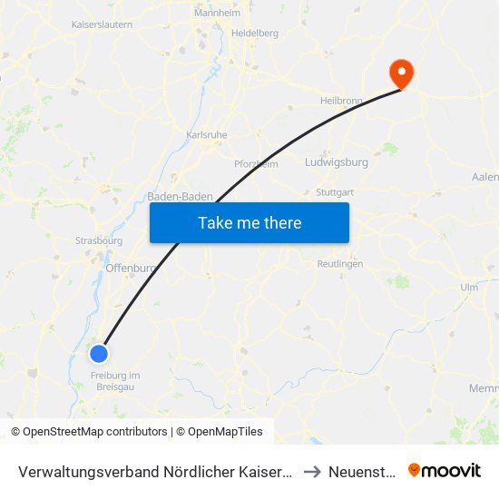 Verwaltungsverband Nördlicher Kaiserstuhl to Neuenstein map