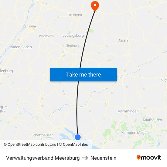 Verwaltungsverband Meersburg to Neuenstein map