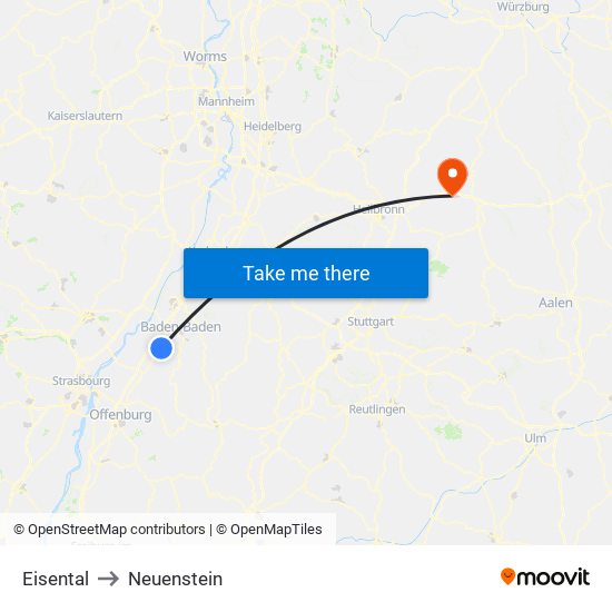 Eisental to Neuenstein map