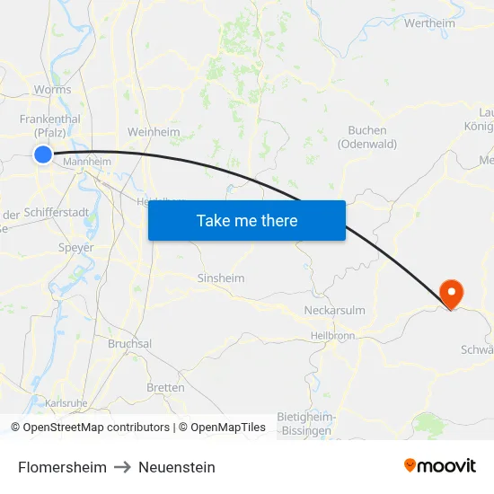 Flomersheim to Neuenstein map