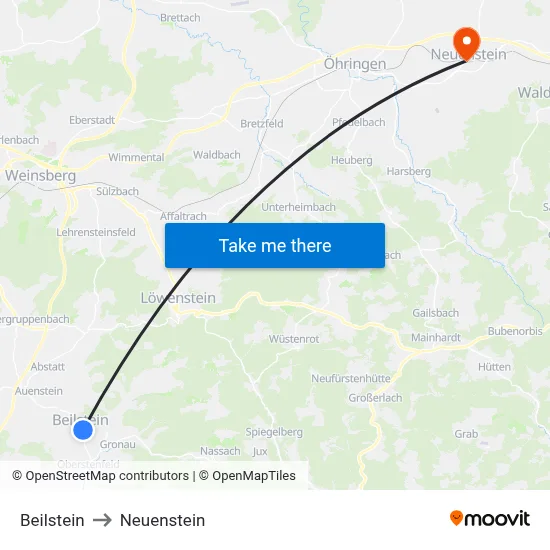 Beilstein to Neuenstein map