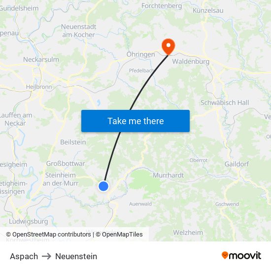 Aspach to Neuenstein map