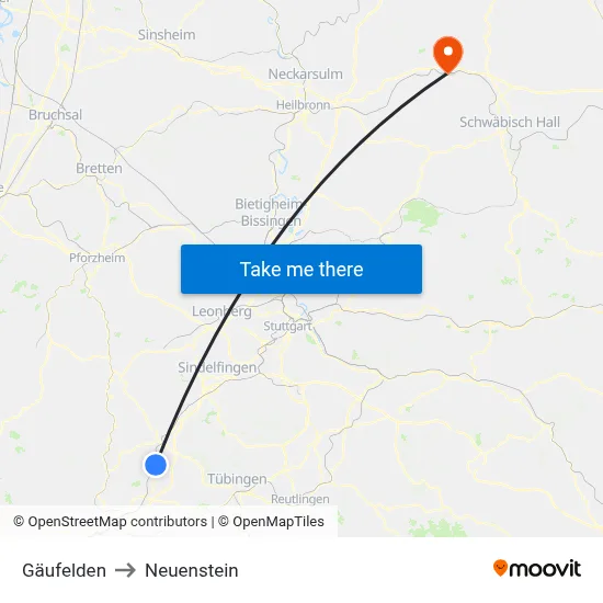 Gäufelden to Neuenstein map