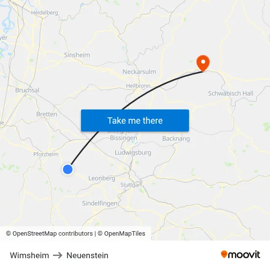 Wimsheim to Neuenstein map