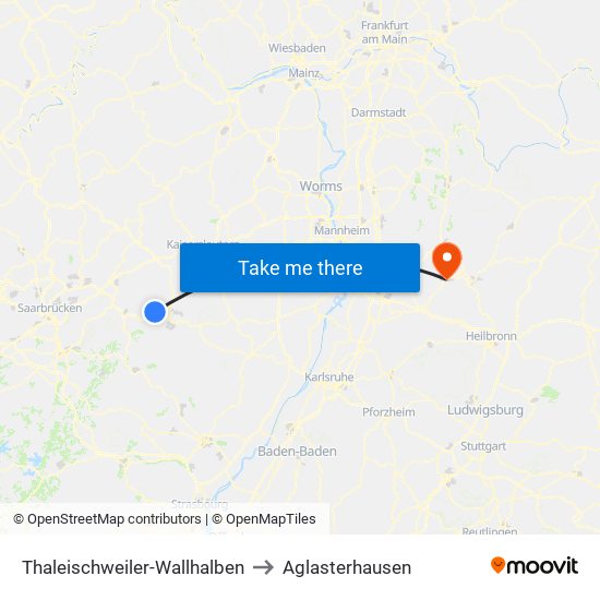 Thaleischweiler-Wallhalben to Aglasterhausen map