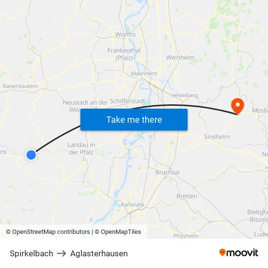 Spirkelbach to Aglasterhausen map