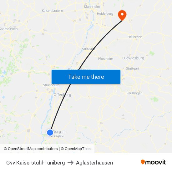 Gvv Kaiserstuhl-Tuniberg to Aglasterhausen map