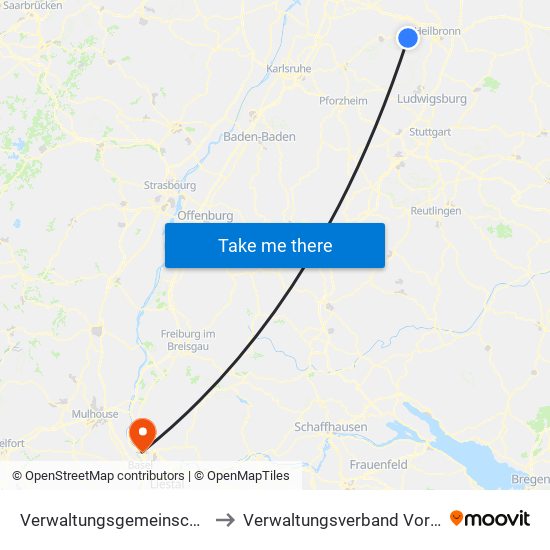 Verwaltungsgemeinschaft Schwaigern to Verwaltungsverband Vorderes Kandertal map