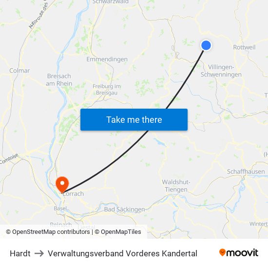 Hardt to Verwaltungsverband Vorderes Kandertal map