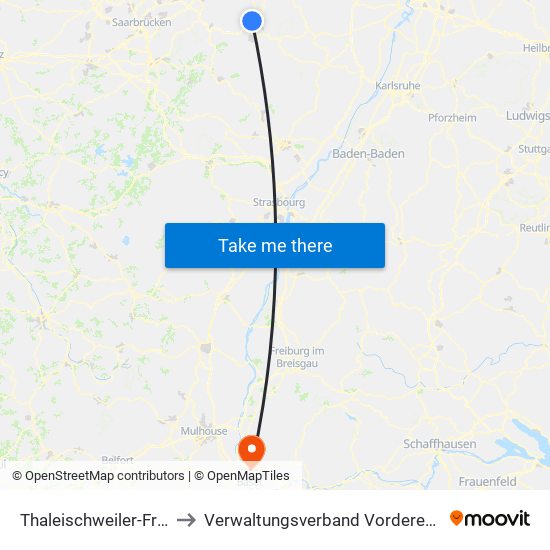 Thaleischweiler-Fröschen to Verwaltungsverband Vorderes Kandertal map