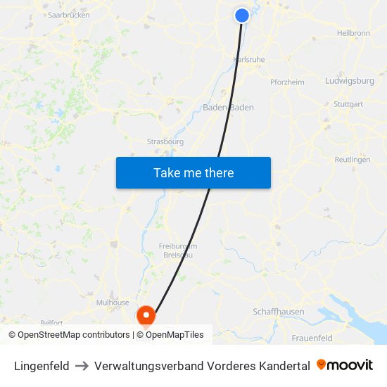 Lingenfeld to Verwaltungsverband Vorderes Kandertal map