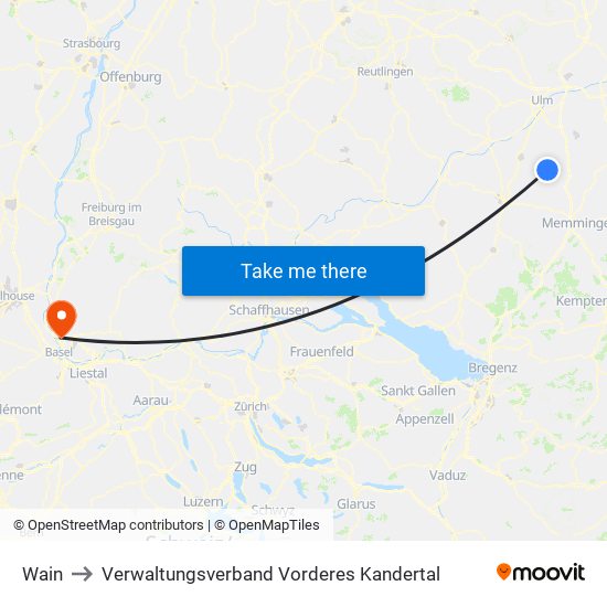 Wain to Verwaltungsverband Vorderes Kandertal map