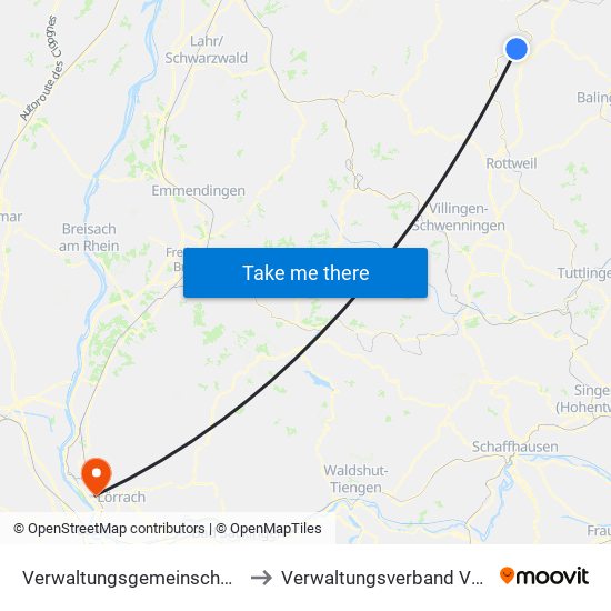 Verwaltungsgemeinschaft Sulz am Neckar to Verwaltungsverband Vorderes Kandertal map