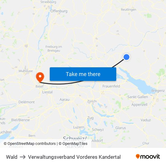 Wald to Verwaltungsverband Vorderes Kandertal map