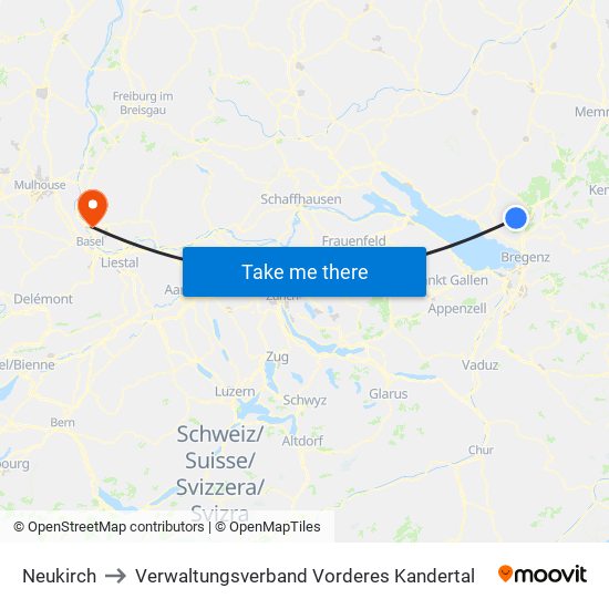 Neukirch to Verwaltungsverband Vorderes Kandertal map