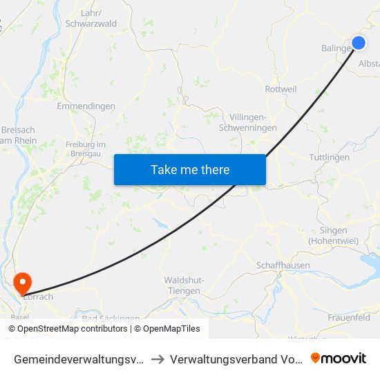 Gemeindeverwaltungsverband Bisingen to Verwaltungsverband Vorderes Kandertal map