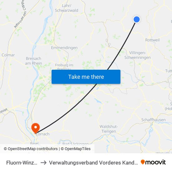 Fluorn-Winzeln to Verwaltungsverband Vorderes Kandertal map