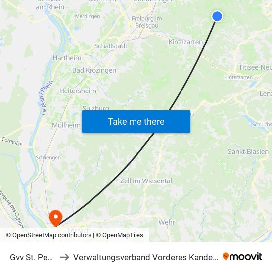 Gvv St. Peter to Verwaltungsverband Vorderes Kandertal map