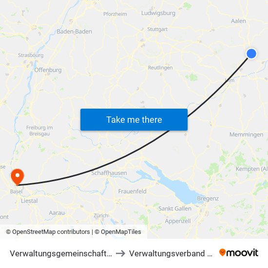 Verwaltungsgemeinschaft Giengen An Der Brenz to Verwaltungsverband Vorderes Kandertal map