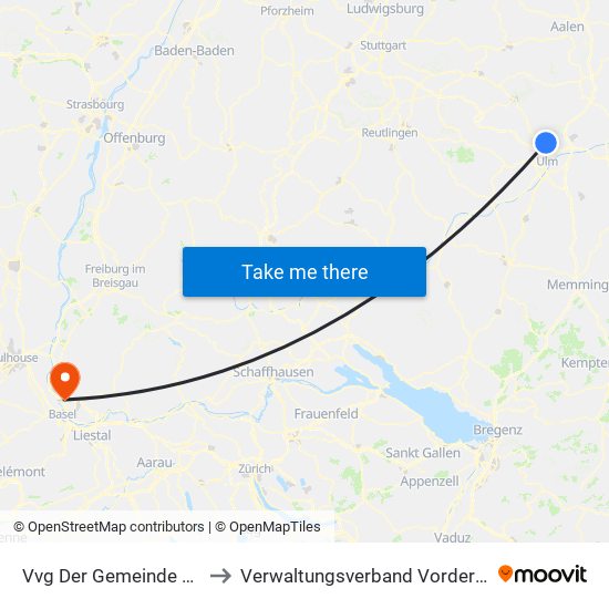 Vvg Der Gemeinde Dornstadt to Verwaltungsverband Vorderes Kandertal map