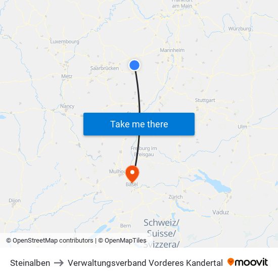 Steinalben to Verwaltungsverband Vorderes Kandertal map