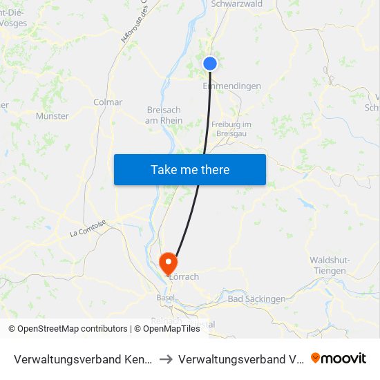Verwaltungsverband Kenzingen-Herbolzheim to Verwaltungsverband Vorderes Kandertal map