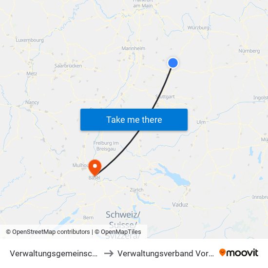 Verwaltungsgemeinschaft Möckmühl to Verwaltungsverband Vorderes Kandertal map