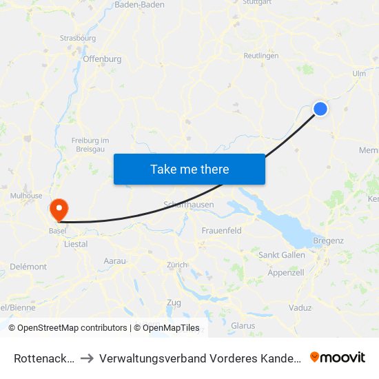 Rottenacker to Verwaltungsverband Vorderes Kandertal map