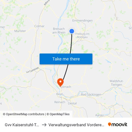 Gvv Kaiserstuhl-Tuniberg to Verwaltungsverband Vorderes Kandertal map