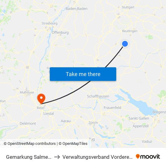 Gemarkung Salmendingen to Verwaltungsverband Vorderes Kandertal map