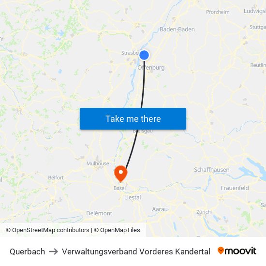 Querbach to Verwaltungsverband Vorderes Kandertal map