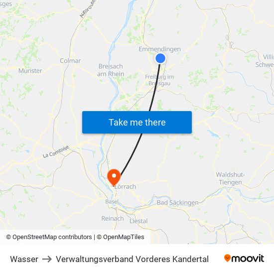 Wasser to Verwaltungsverband Vorderes Kandertal map