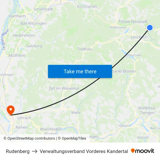 Rudenberg to Verwaltungsverband Vorderes Kandertal map